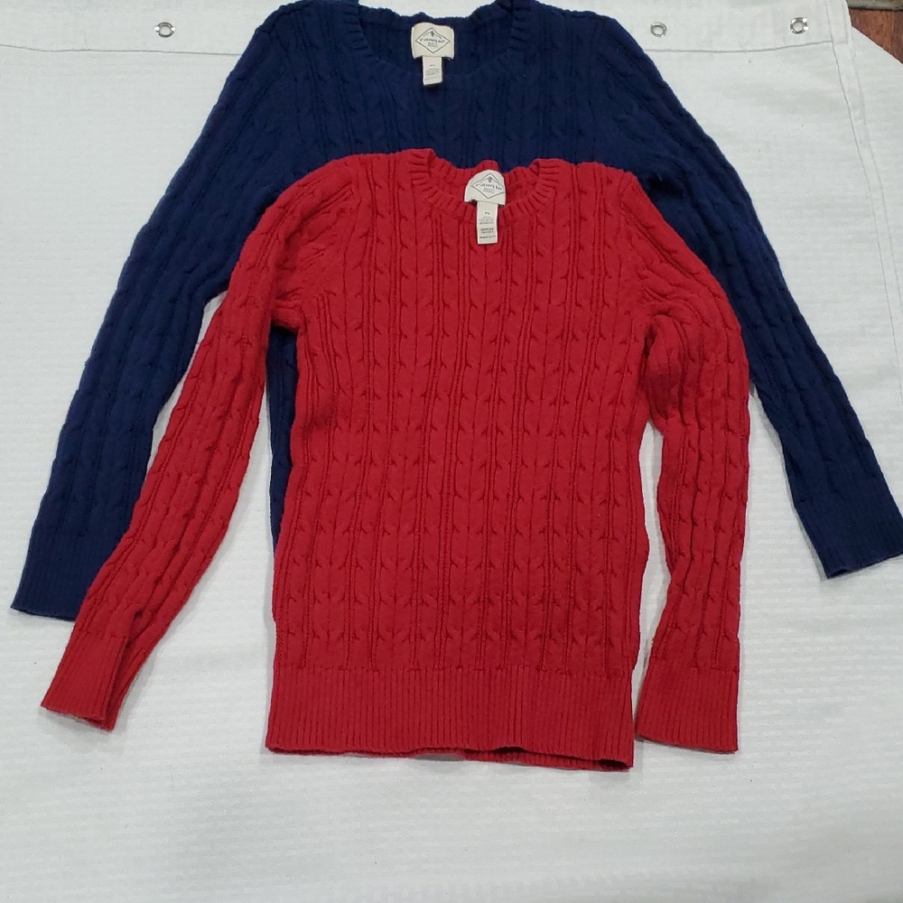 St john"s Bay lot Cable Knit Sweaters - Red and Blue